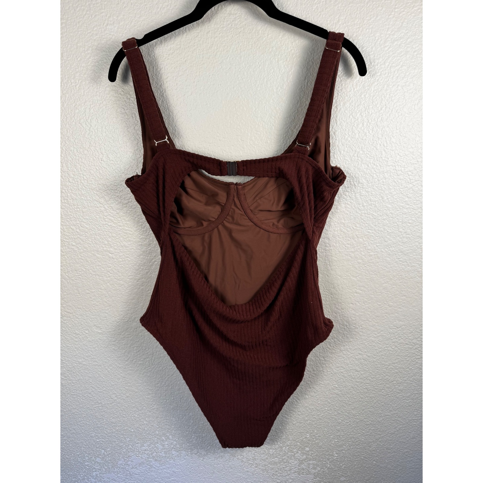 Ochrelane One Piece Swimsuit Women 20 16 Terry Cloth Underwire Cutout Beach — image 3 of 8